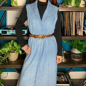 Vintage 80s/90s Robbie Bee button front midi dress